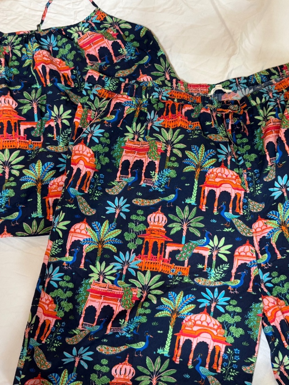 Printfresh Peacock Palace Cami Capri Pajama Set 4X Organic Cotton